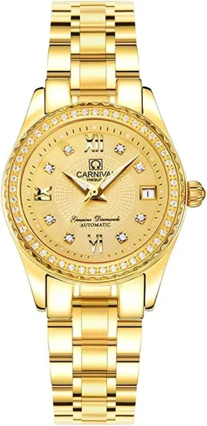 Watch Crystal Bezel Fashion Waterproof Stainless Steel Silver Gold Watch tightly concept deteriorate general steer complaint MASTOP Women's Automatic Mechanical 