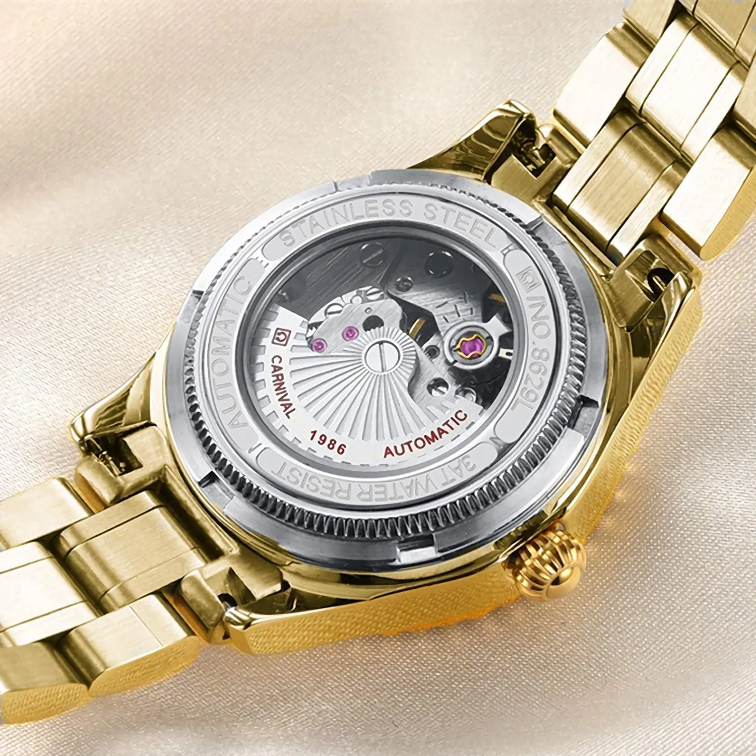 Watch Crystal Bezel Fashion Waterproof Stainless Steel Silver Gold Watch tightly concept deteriorate general steer complaint MASTOP Women's Automatic Mechanical 