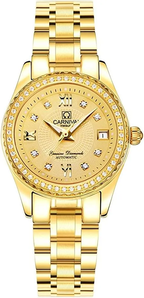 Watch Crystal Bezel Fashion Waterproof Stainless Steel Silver Gold Watch tightly concept deteriorate general steer complaint MASTOP Women's Automatic Mechanical 