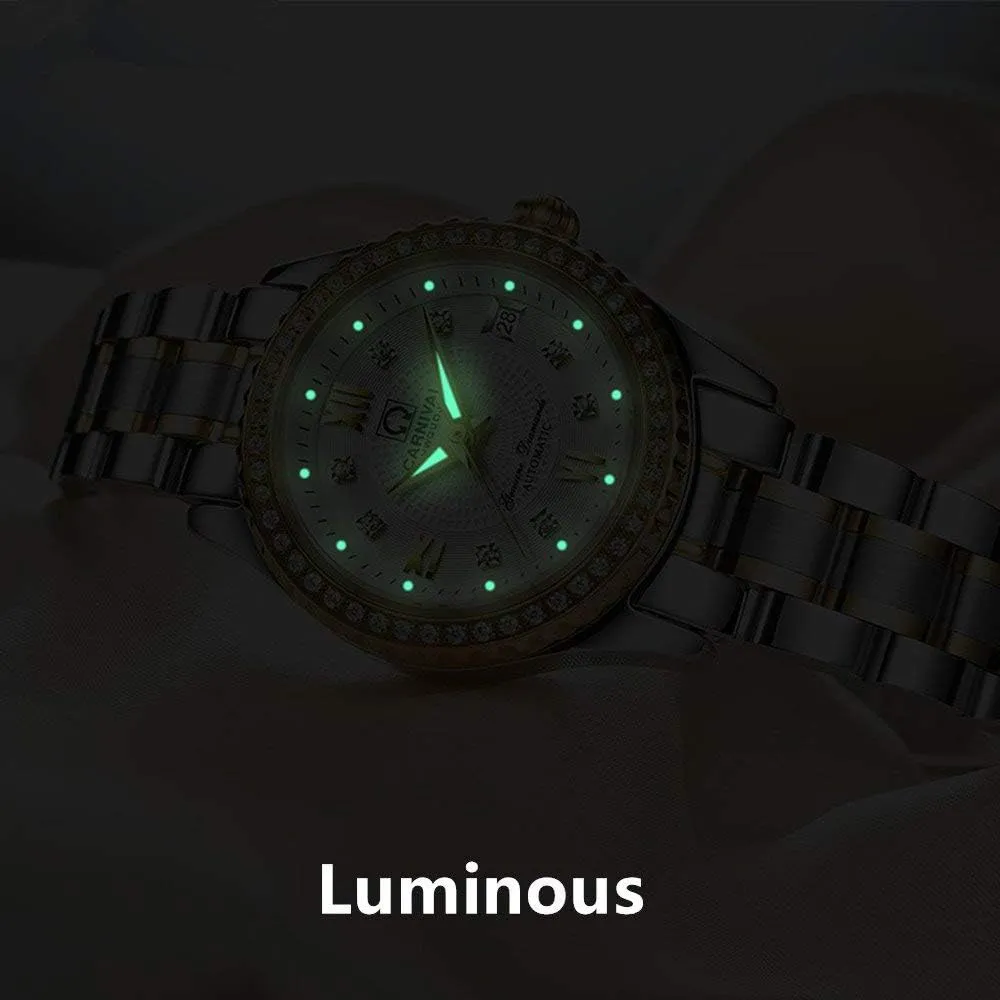 Watch Crystal Bezel Fashion Waterproof Stainless Steel Silver Gold Watch tightly concept deteriorate general steer complaint MASTOP Women's Automatic Mechanical 