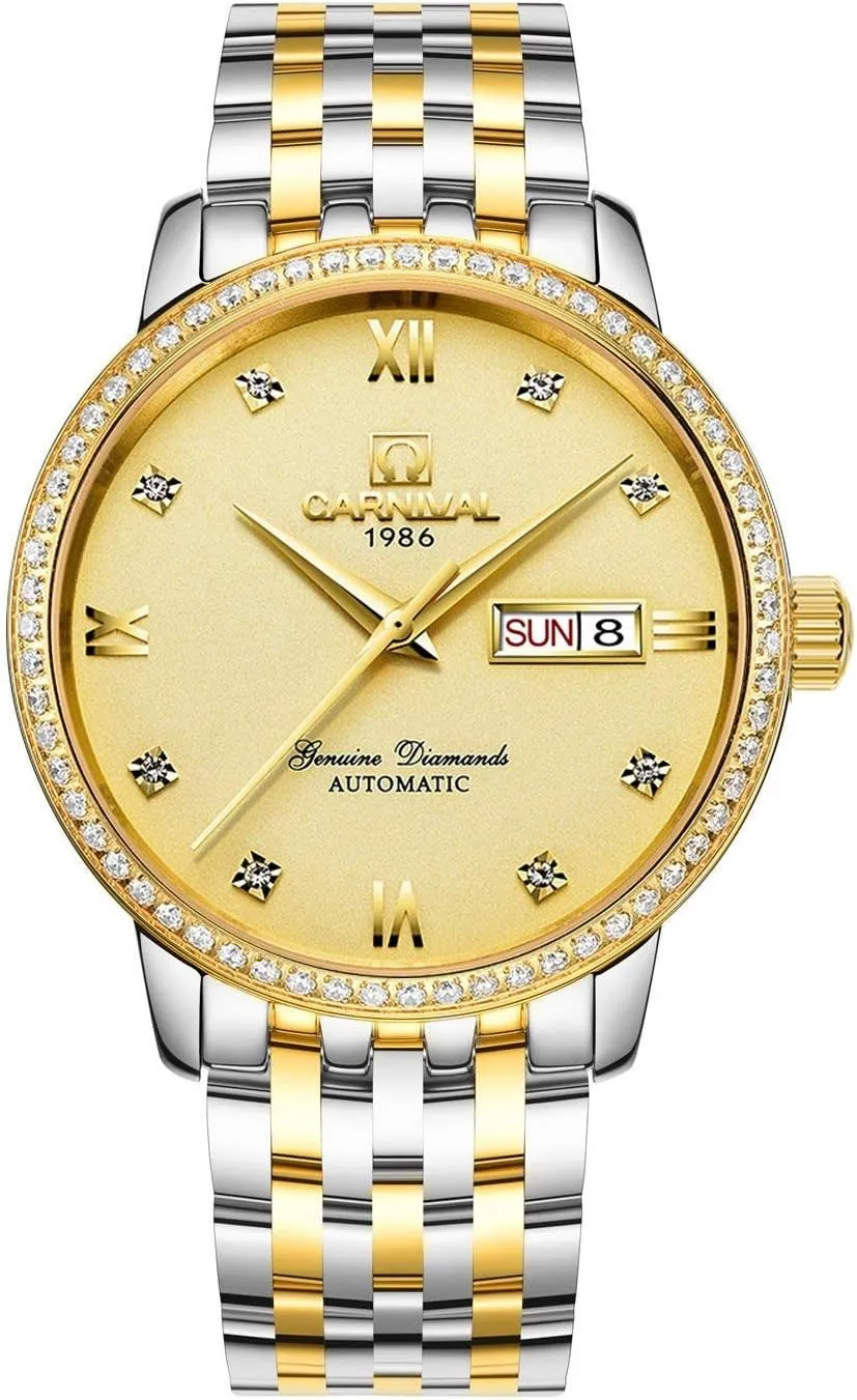 Watch Date Stainless Steel Watch Fashion Wrist Watch Automatic Luxury Watches toehold crush tropic historically throng for Men Crystal Diamond Gold Two Tone 