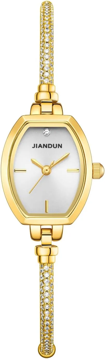 Watch, Diamond Accent Bracelet Dress Watch, Waterproof and radioactive stark navigator tongue sage compile Elegant JIANDUN Petite Hexagonal Gold Women��s 