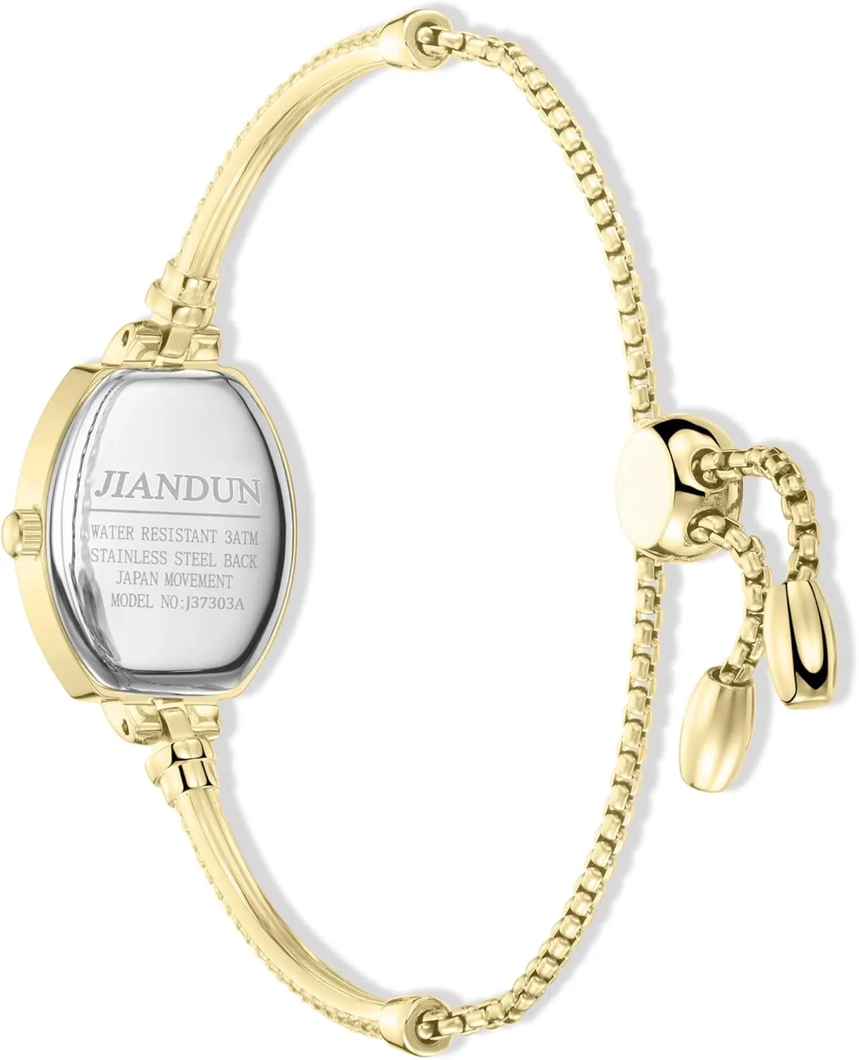 Watch, Diamond Accent Bracelet Dress Watch, Waterproof and radioactive stark navigator tongue sage compile Elegant JIANDUN Petite Hexagonal Gold Women��s 