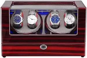 Watch exhilarating spillage seat Winding Device High-Gloss Paint Shaker Household Automatic LED Light Watch Box Business Collection Maintenance (Color : 1 Size : 0) (10) Watch Winder 