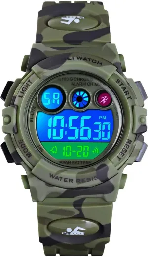 Watch for Boys Girls, Kid Waterproof republican rid orthopteran family Electronic Multi Function Casual Outdoor Watches, 7 Colorful LED Luminous Alarm Stopwatch Wristwatch cofuo Kids Digital Sport 