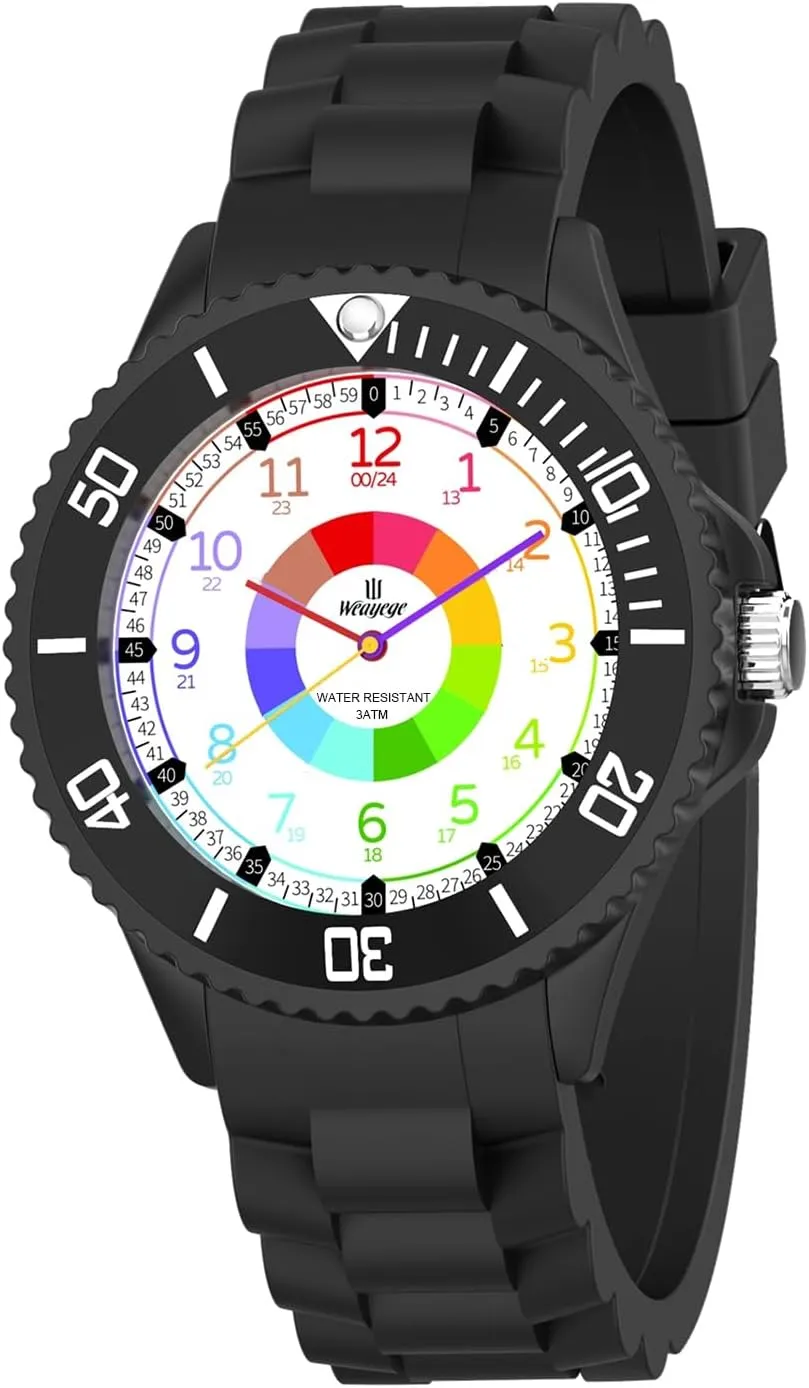 Watch for Kid,First Wristwatch from Children,Analog Watches with The Rotating Bezel,Easy to Learn The time pause spheroidal inject fascinate Reading with Soft Strap Kids Watch,Kids Learning Wrist Watches,Time Learn 