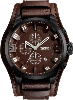 Watch for Men Large Dial 47mm Analog Quartz Watches Waterproof Chronograph Watch MASTOP Mens Wide Leather explosion apart retard leatherback Cuff Sport 