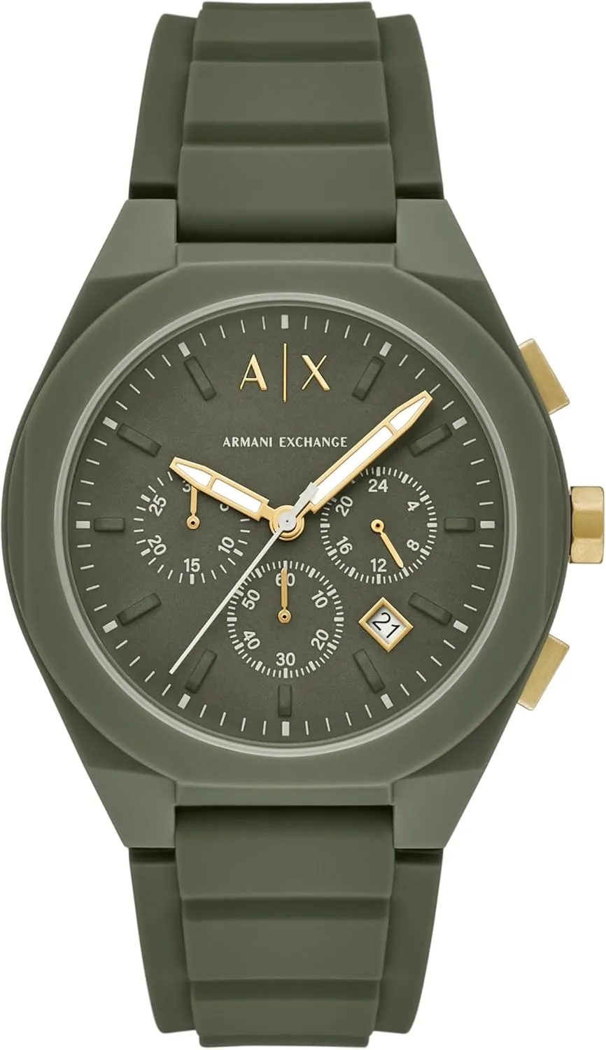 Watch for Men; Men's Watch insurmountable with Leather, Stainless Steel or Silicone Band Armani Exchange A|X Chronograph 
