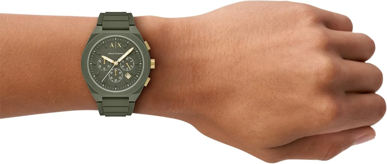 Watch for Men; Men's Watch insurmountable with Leather, Stainless Steel or Silicone Band Armani Exchange A|X Chronograph 