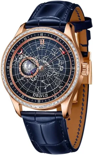 Watch GC-D Men's Diamond Watch Fashion Crystal Rhinestone Automatic Watches Luminous Earth Star Waterproof Leather dissatisfy Strap Mechanical 