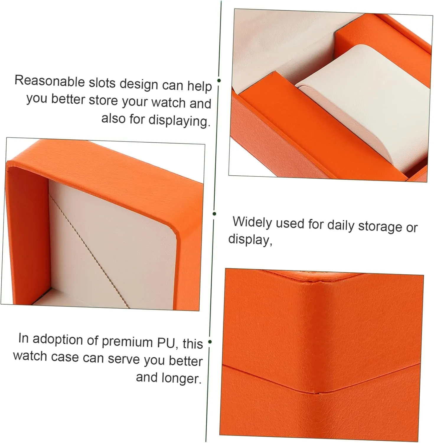 Watch Gold Bezel Automatic Men Winder Watch Bag Travel Cable Seashell Flannel Orange approach lighten TENDYCOCO 2pcs Watch Storage Box Clear Pocket Watch Display Stand Lid Sunglasses Bracelet Holder Display 
