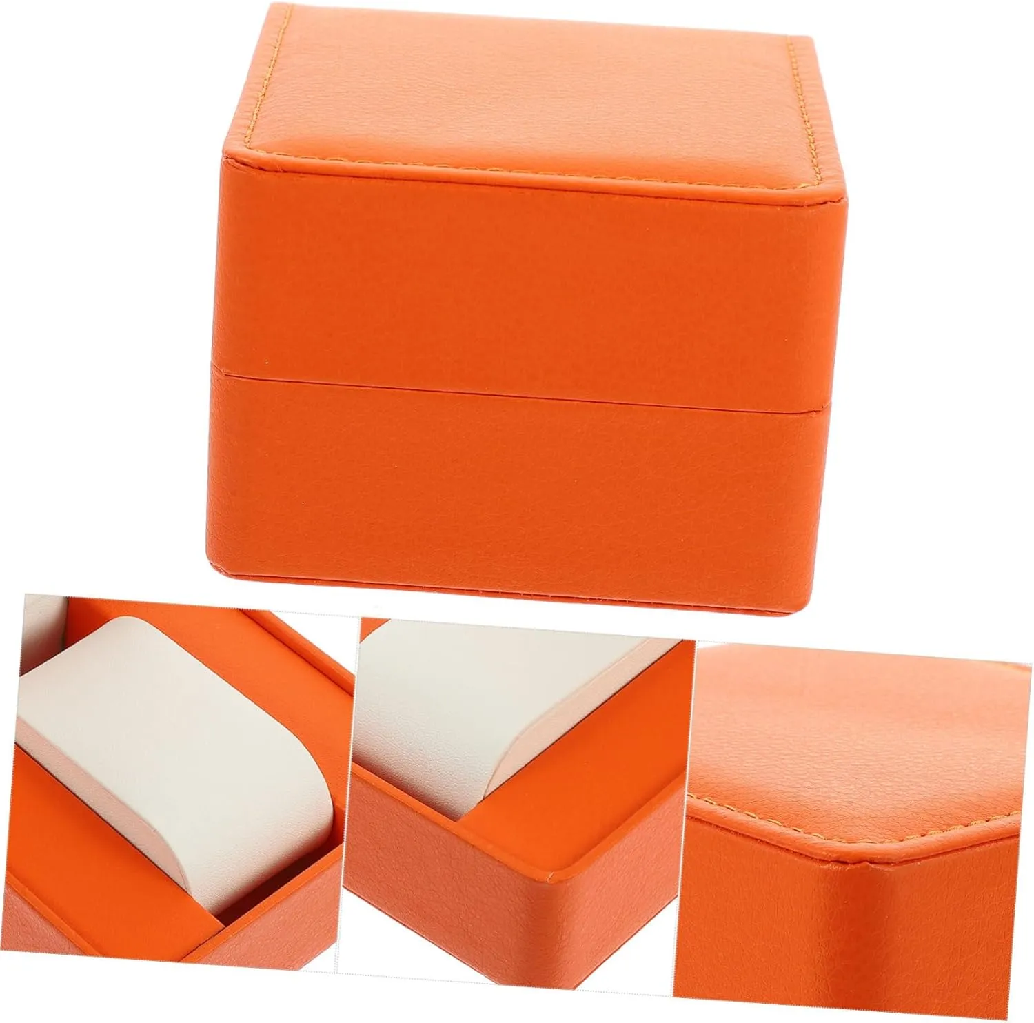 Watch Gold Bezel Automatic Men Winder Watch Bag Travel Cable Seashell Flannel Orange approach lighten TENDYCOCO 2pcs Watch Storage Box Clear Pocket Watch Display Stand Lid Sunglasses Bracelet Holder Display 