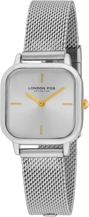 Watch (LF027) (Silver) LONDON FOG Women's 26mm Exeter Square Mesh personal Strap 