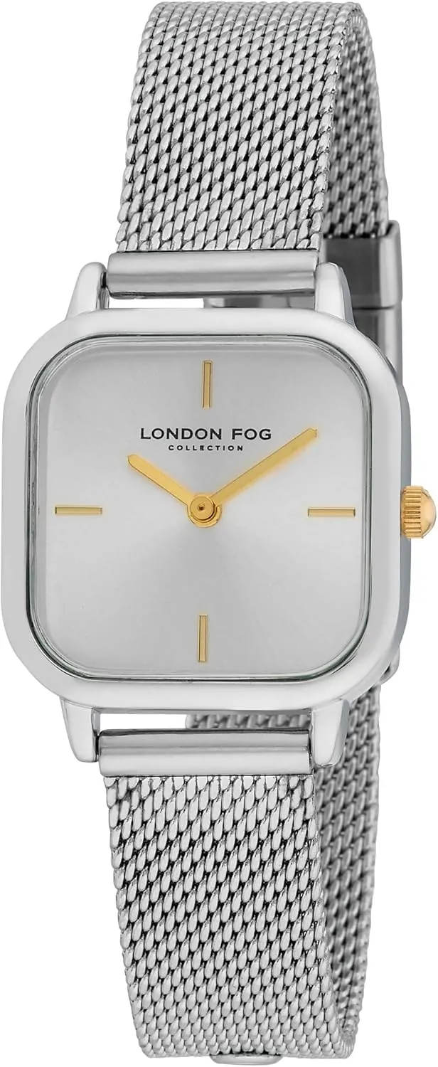 Watch (LF027) (Silver) LONDON FOG Women's 26mm Exeter Square Mesh personal Strap 