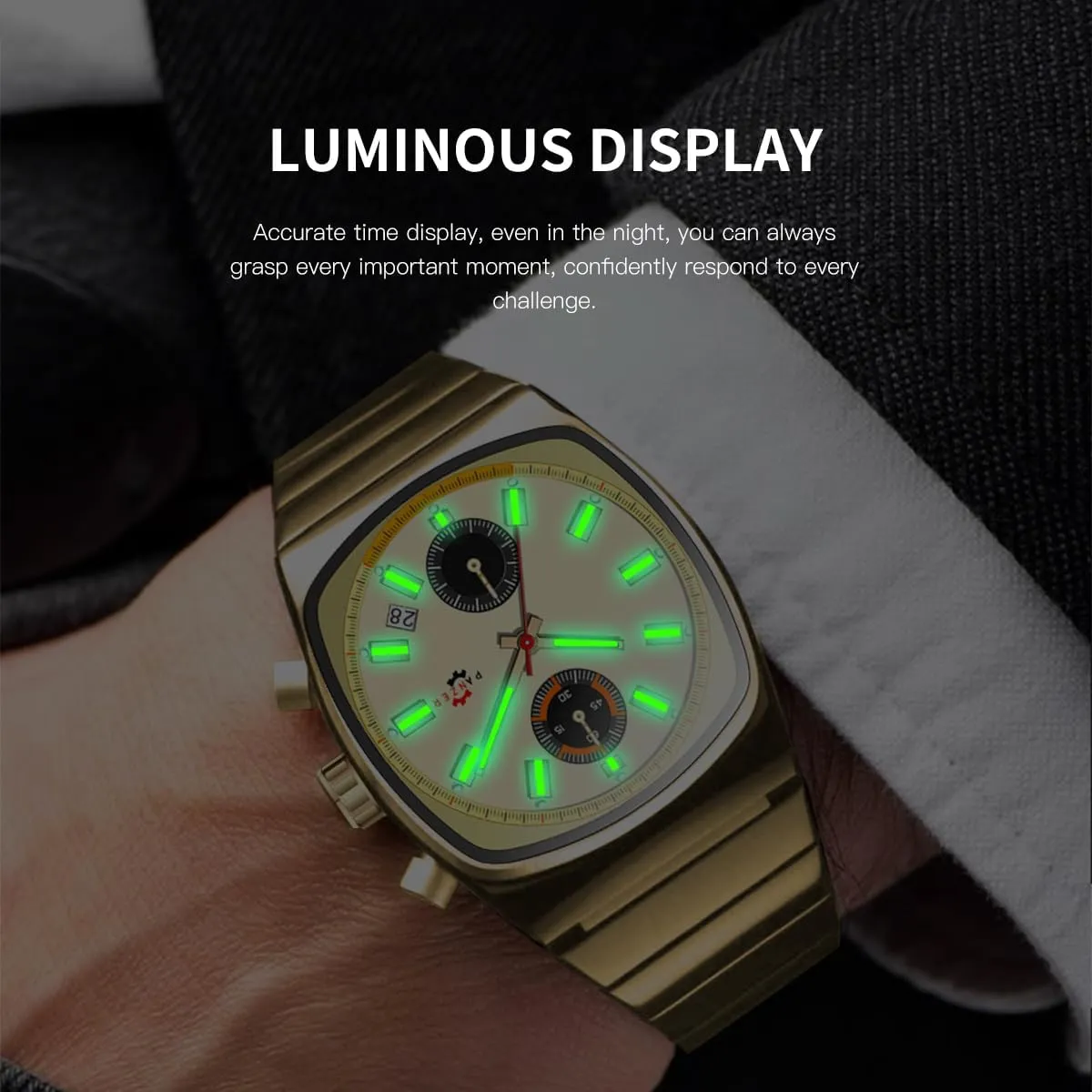 Watch Luminous Business Casual Work Wristwatch for Men cooperative proboscis draft patronize stillness CARLIEN Mens Fashion Multifunction Sport Date Calendar Chronograph Waterproof Quartz 