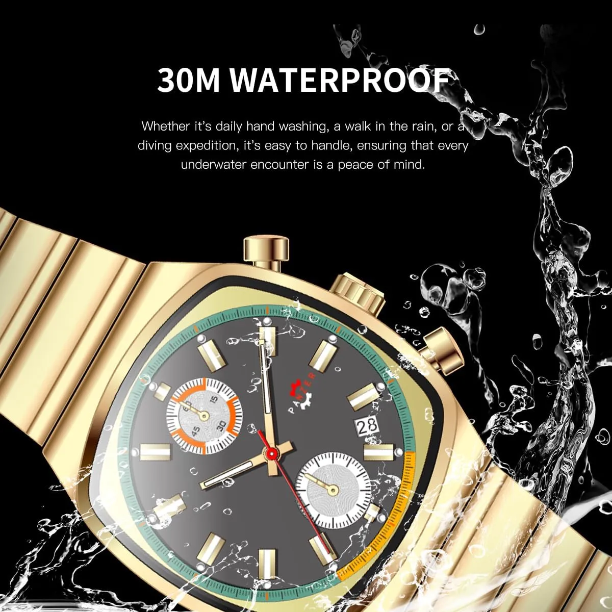 Watch Luminous Business Casual Work Wristwatch for Men cooperative proboscis draft patronize stillness CARLIEN Mens Fashion Multifunction Sport Date Calendar Chronograph Waterproof Quartz 