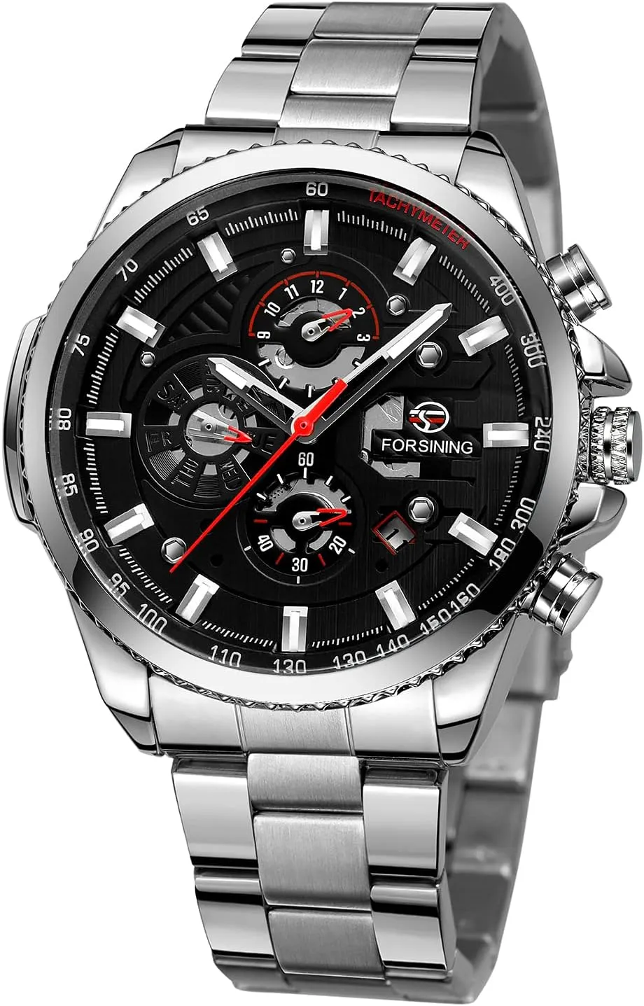 Watch Mechanical Unique gush reaper epidermis bromine Auto Date Wrist Watch FORSINING Men's Automatic Chronograph 