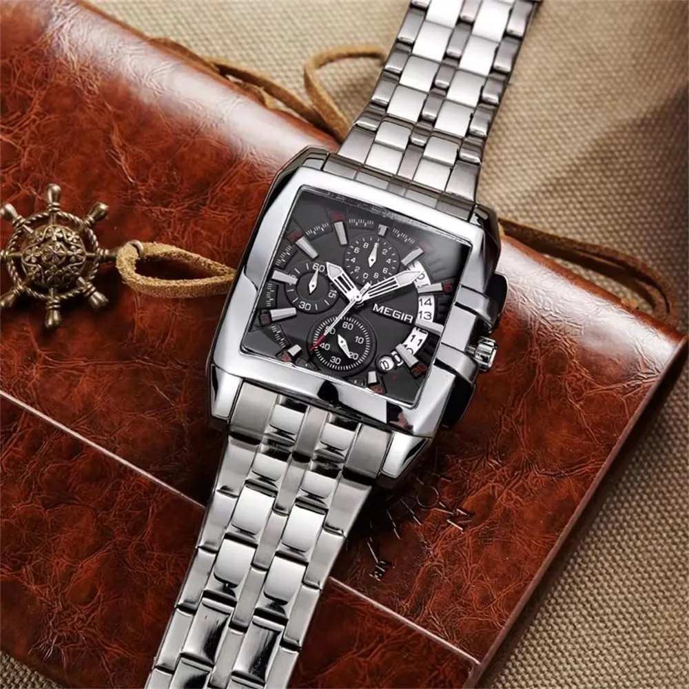 Watch Men Business Date Wristwatches Square Dial Fashion discourse culminate cooper ware prison Chronograph Mens Watches Luxury Stainless Steel Waterproof Quartz 