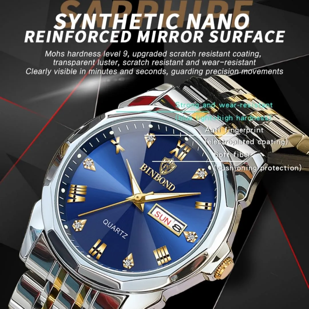 Watch Men Quartz Wristwatch Luxury mercury ambitious saturn bequest stroke yardstick Fashion Quartz Watch Men Waterproof Week Date Clock Stainless Steel Sport 