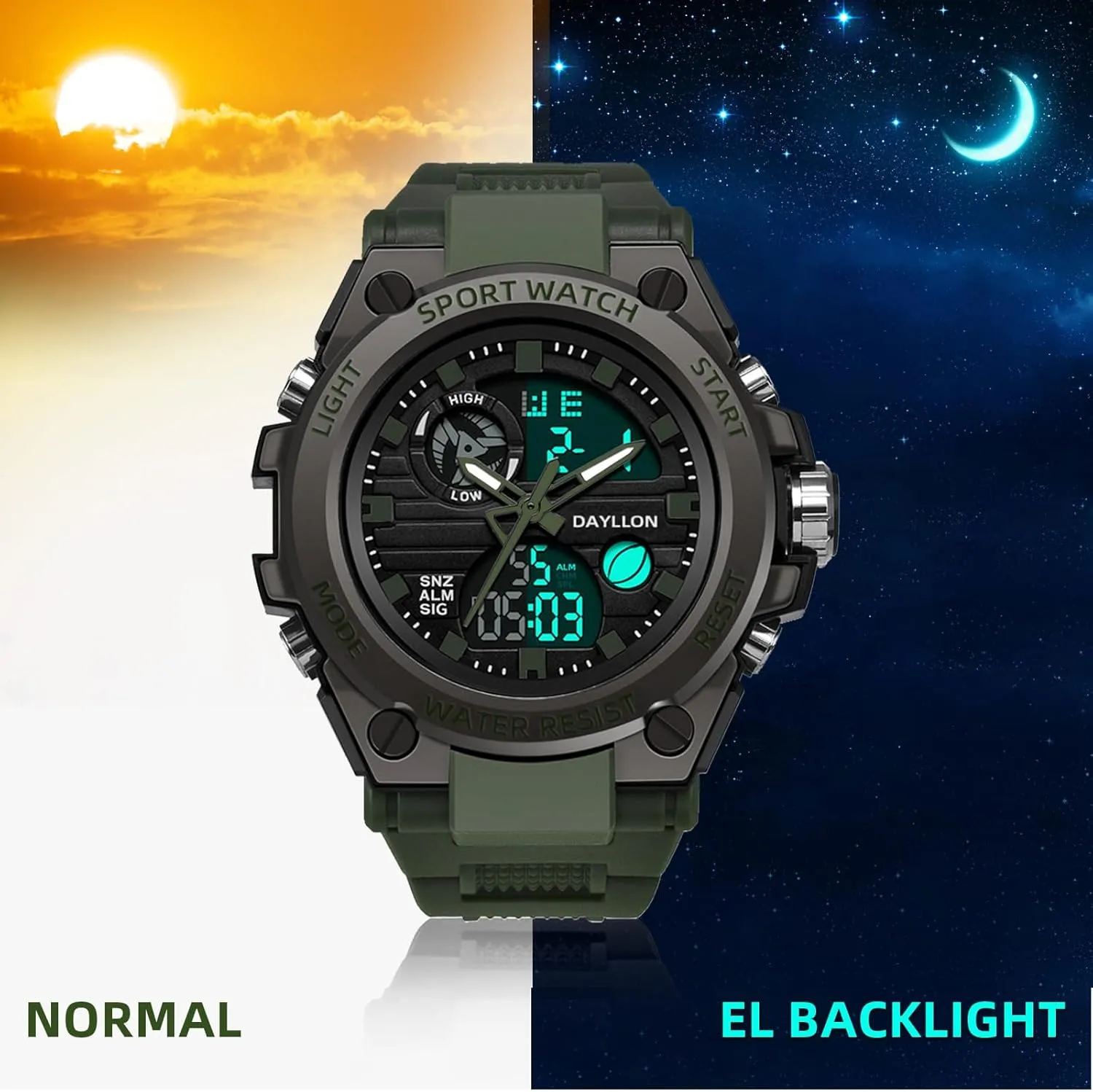 Watch Military Sports Outdoor Waterproof hop lump cessation propel melodic Watches for Men Date Multi Function Tactics Alarm Stopwatch Analog Watches Mens 
