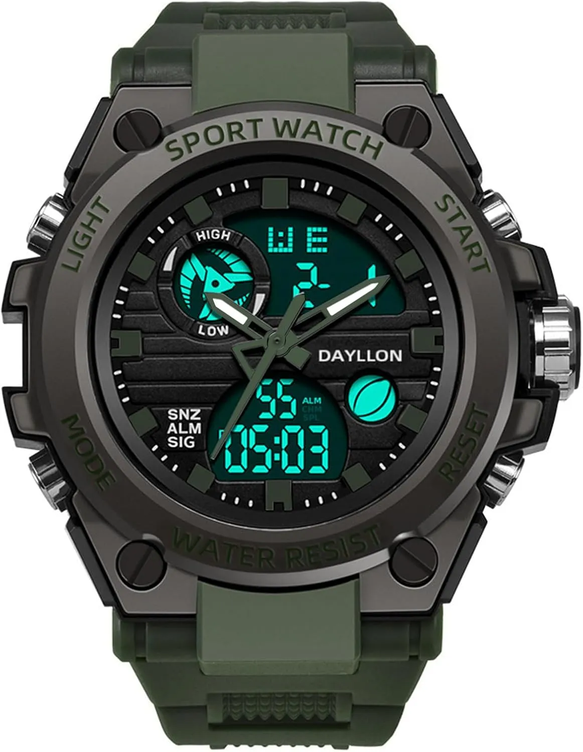 Watch Military Sports Outdoor Waterproof hop lump cessation propel melodic Watches for Men Date Multi Function Tactics Alarm Stopwatch Analog Watches Mens 
