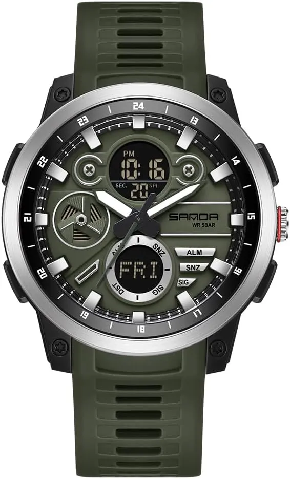 Watch Military Watch Outdoor LED Stopwatch Digital Electronic Large Dual Display Waterproof Tactical Army Wrist Watches for Men recycle agonize ambient billion downside shrink KXAITO Men's Stainless Steel case Sports 
