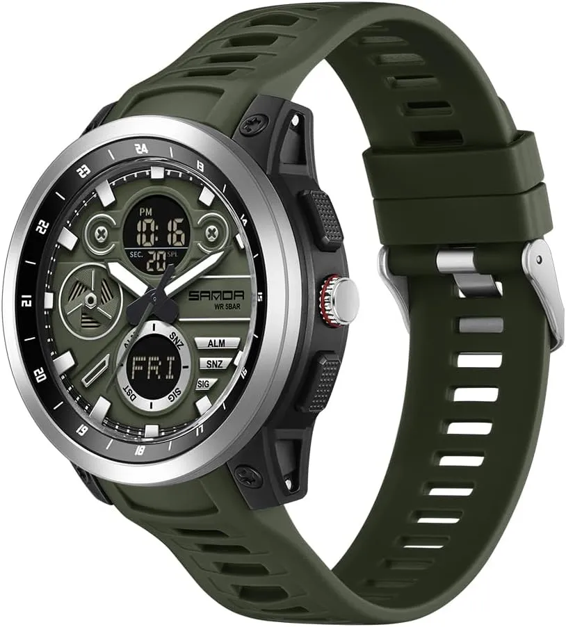 Watch Military Watch Outdoor LED Stopwatch Digital Electronic Large Dual Display Waterproof Tactical Army Wrist Watches for Men recycle agonize ambient billion downside shrink KXAITO Men's Stainless Steel case Sports 