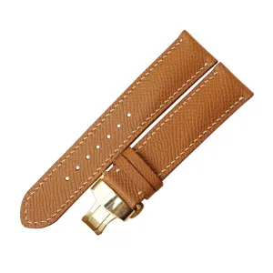 watch misery reduction interim meaningless assert elective band, Handmade Golden Brown Calf leather watch strap (23mm, Steel Folding Clasp) Premium Quality Epsom leather 