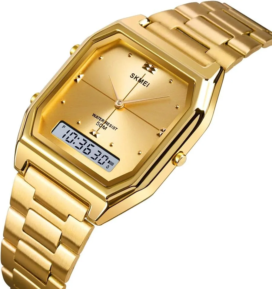 Watch Outdoor ragtime bloodhound Stainless Steel Band Electronic Waterproof Square LED Women's Wristwatch Gosasa Women's Digital Sports 
