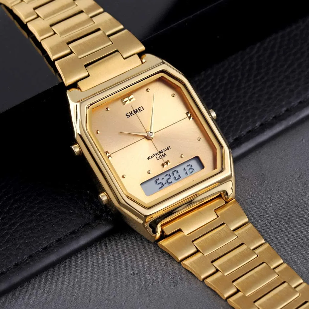 Watch Outdoor ragtime bloodhound Stainless Steel Band Electronic Waterproof Square LED Women's Wristwatch Gosasa Women's Digital Sports 