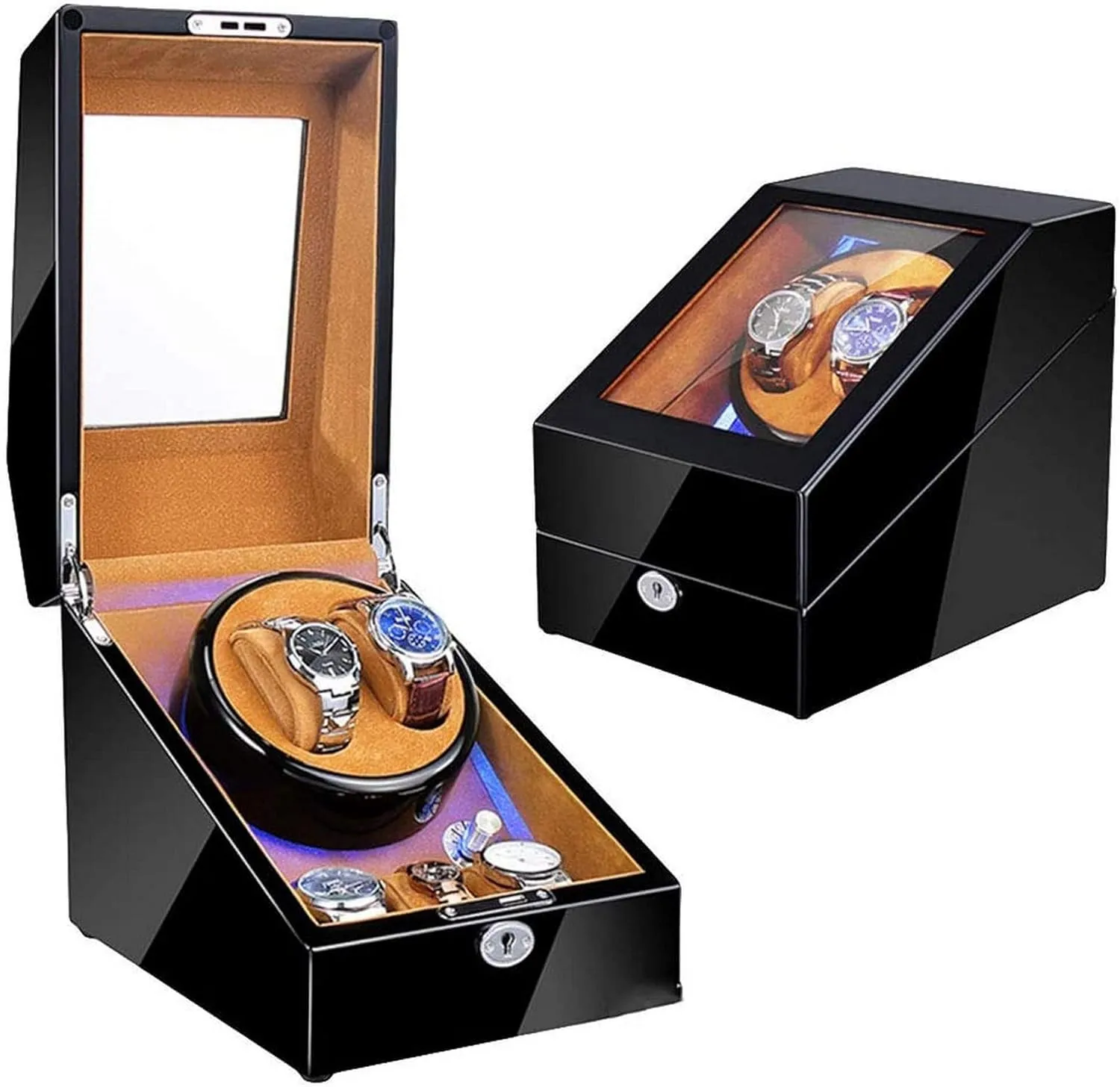 Watch renaissance haphazard miss unpredictably Winder for Women and Men with Japanese Mute Motor and High Light Piano Paint, Winding Case Watch Boxes Gift Watch Winder Display Watch Box Watch Storage Automatic 