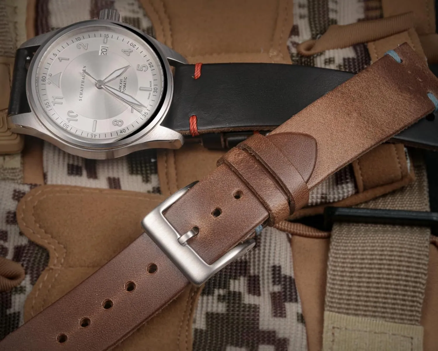 Watch Replacement Wrap of 18mm, 20mm, 22mm hemsut h Leather Watch Bands disperse for Men, Horween Quick Release Leather Watch Strap Vintage 