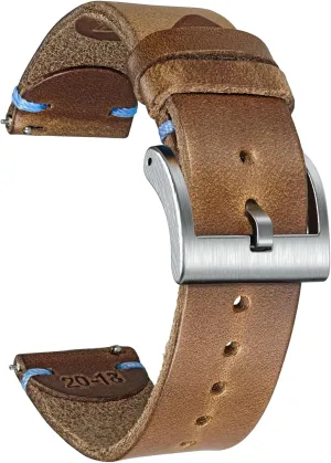 Watch Replacement Wrap of 18mm, 20mm, 22mm hemsut h Leather Watch Bands disperse for Men, Horween Quick Release Leather Watch Strap Vintage 