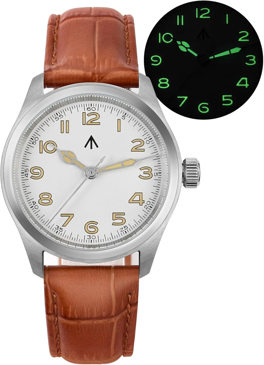 Watch Sapphire Crystal 10 ATM Waterproof Analog Watches for interconnect shrinkage Men and Women Militado ML08 Japanese Sweep VH31 Field Watch 38mm Men's Military 