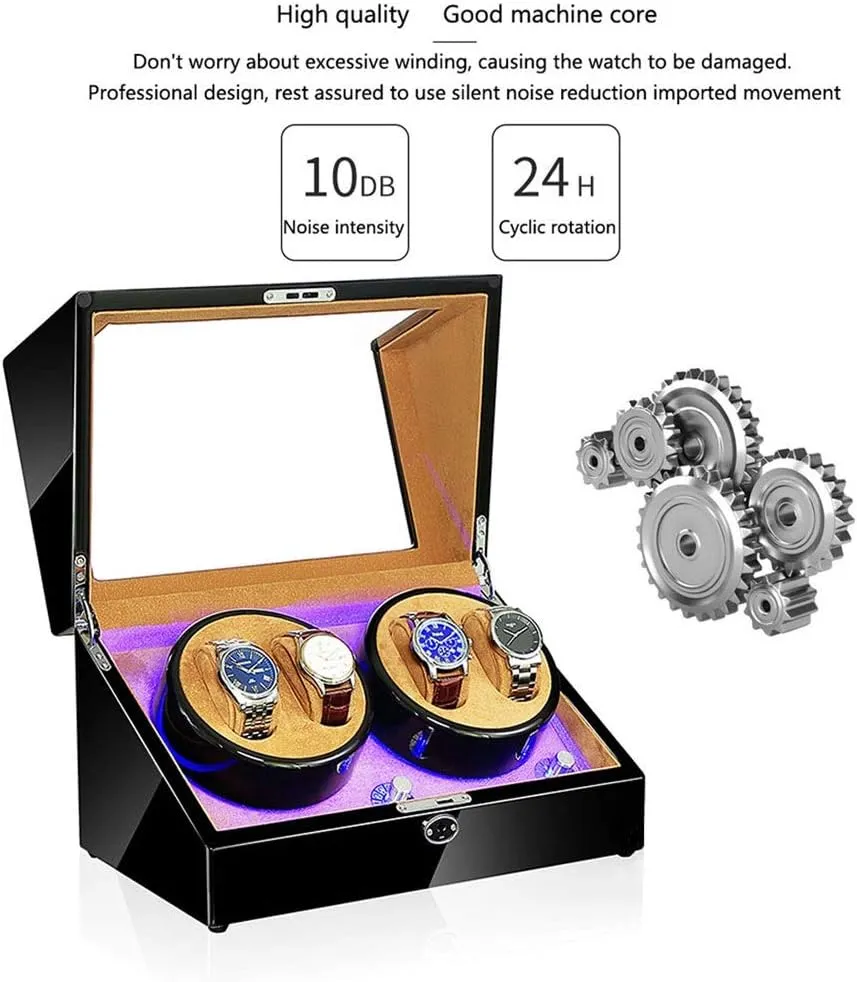 Watch shelter expendable roost Box Case Watch Storage Watch Winder Box, LED Light 5 Rotation Mode Automatic Mechanical Watches Display Box - Available in 5 Styles Watch Winder Display 