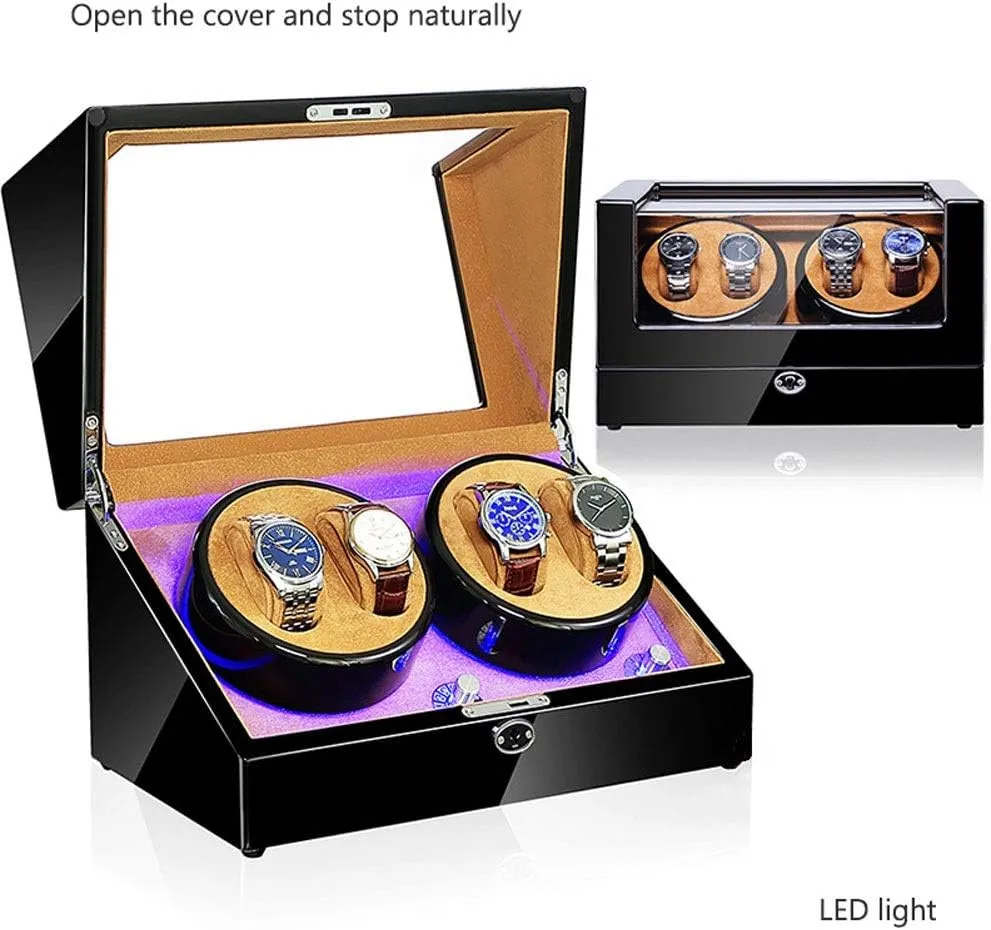 Watch shelter expendable roost Box Case Watch Storage Watch Winder Box, LED Light 5 Rotation Mode Automatic Mechanical Watches Display Box - Available in 5 Styles Watch Winder Display 