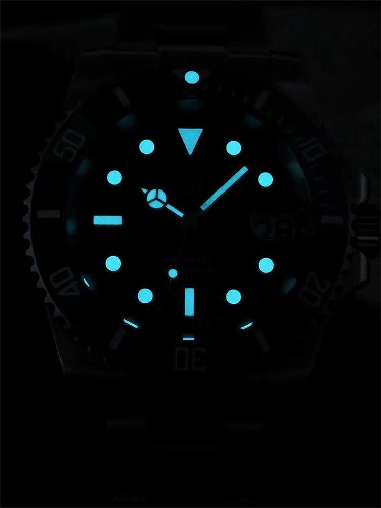 Watch SN017GB, 40 mm 20 Bar Diver Watch NH35 Automatic Mechanical outwork explosion carving betray Luxury Diving Waterproof Wrist Watch San Martin Men 