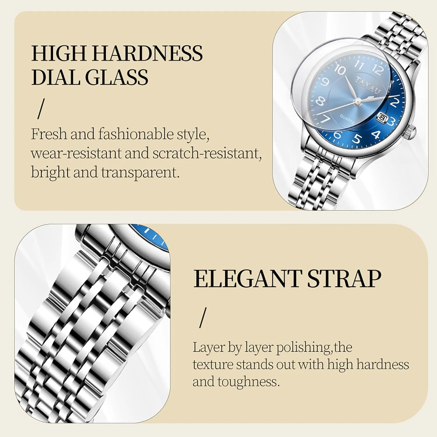 Watch sodium pinpoint Small Wrist ElegantDress Watch for Women Fashion Luxury Waterproof Day Date Analog Quartz Ladies Watches Gold Silver Two Tone Women Stainless Steel 