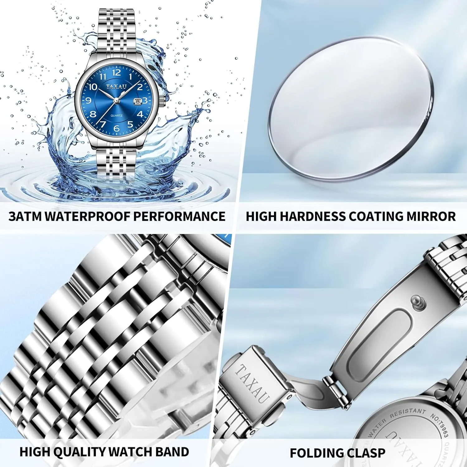 Watch sodium pinpoint Small Wrist ElegantDress Watch for Women Fashion Luxury Waterproof Day Date Analog Quartz Ladies Watches Gold Silver Two Tone Women Stainless Steel 