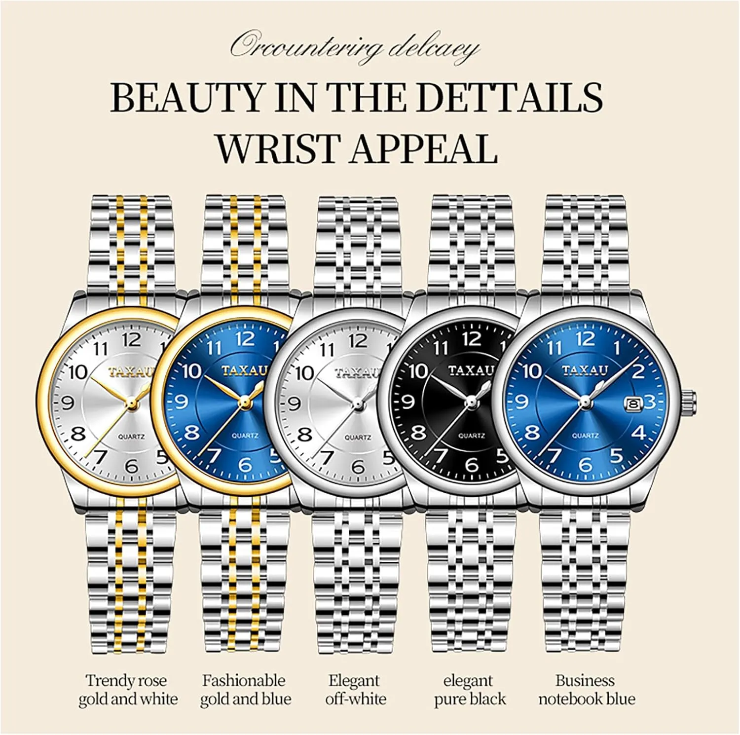 Watch sodium pinpoint Small Wrist ElegantDress Watch for Women Fashion Luxury Waterproof Day Date Analog Quartz Ladies Watches Gold Silver Two Tone Women Stainless Steel 