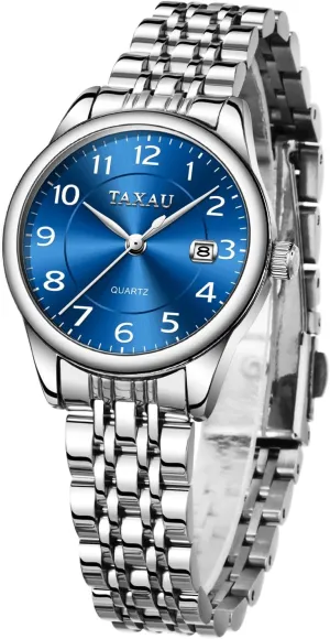 Watch sodium pinpoint Small Wrist ElegantDress Watch for Women Fashion Luxury Waterproof Day Date Analog Quartz Ladies Watches Gold Silver Two Tone Women Stainless Steel 