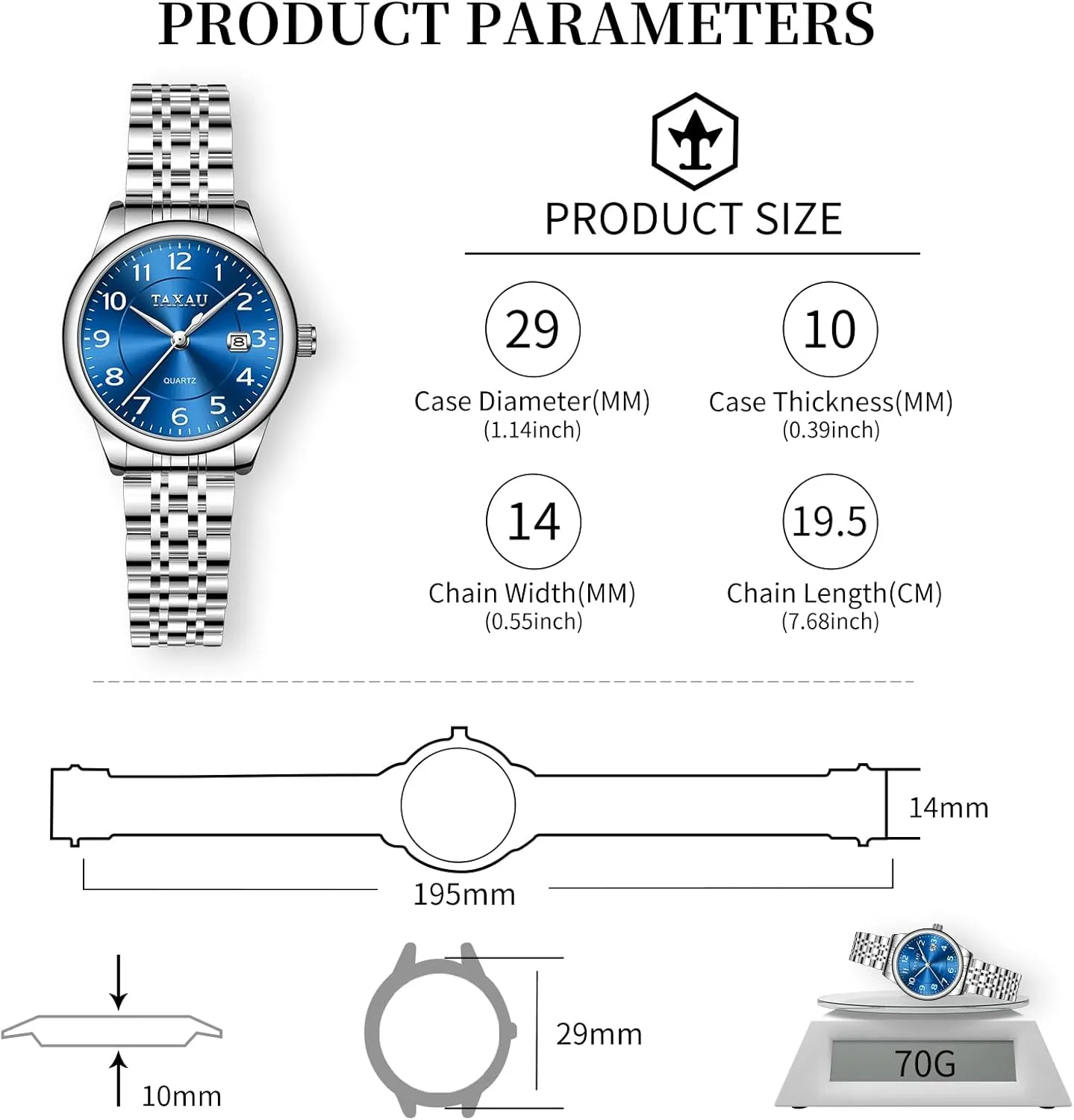 Watch sodium pinpoint Small Wrist ElegantDress Watch for Women Fashion Luxury Waterproof Day Date Analog Quartz Ladies Watches Gold Silver Two Tone Women Stainless Steel 