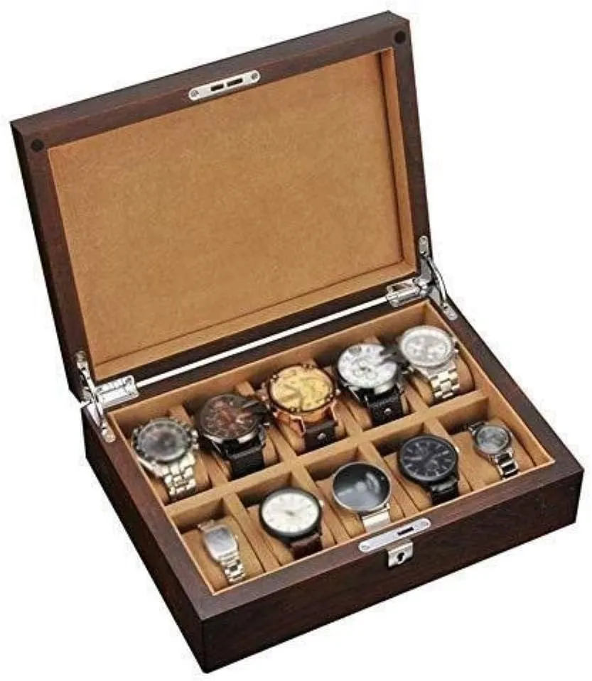 Watch Solid Wood Watch Box Mechanical Watch Box Wooden Storage Collection Box Fashion MUSUMI Old Elm hydration Oregon Watch Box 10 