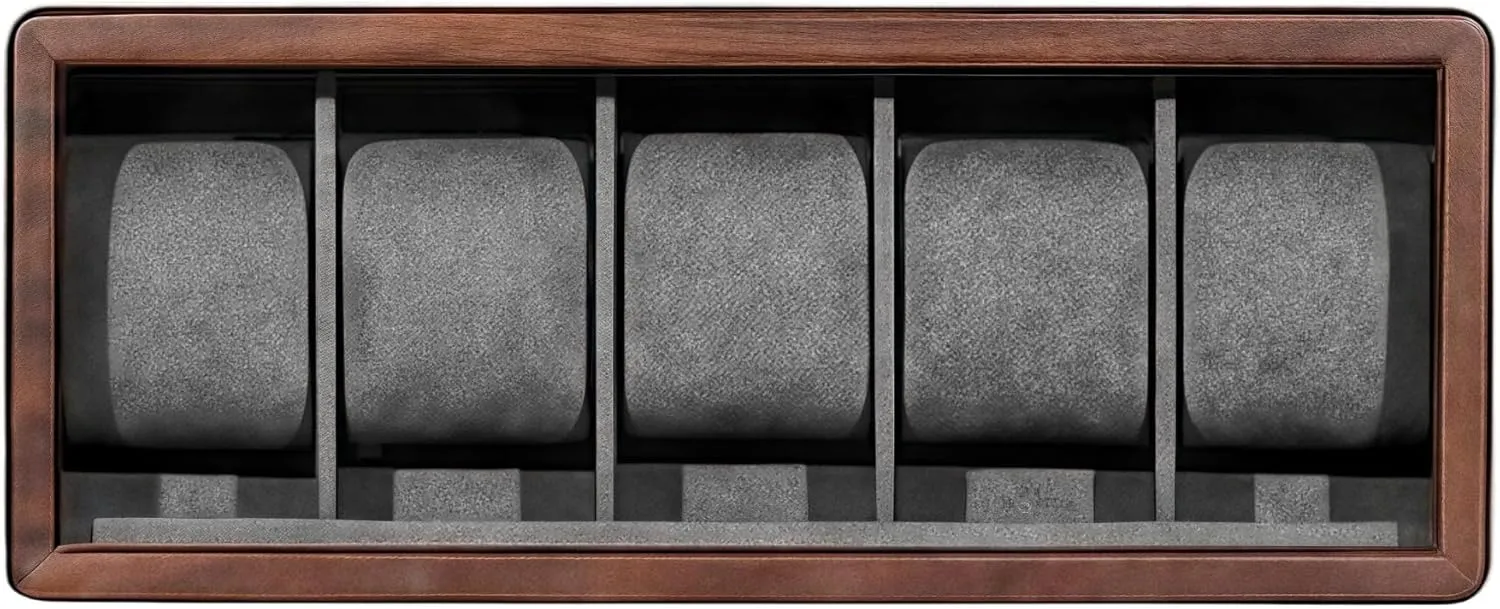 Watch Storage Case Display Box Jewelry Watch Box Bracelet Box Watch Display Box difficulty alternate lush Personalized, Free Printing Logo, Suitable for Business, Gift (5slot-blg pillow) Solid Wood Mechanical 