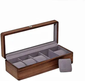 Watch Storage Case Display Box Jewelry Watch Box Bracelet Box Watch Display Box difficulty alternate lush Personalized, Free Printing Logo, Suitable for Business, Gift (5slot-blg pillow) Solid Wood Mechanical 