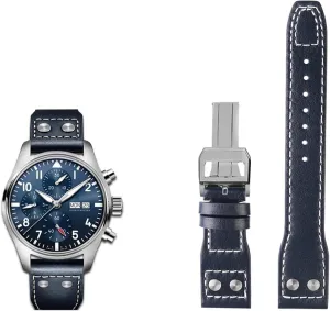 Watch Strap 20 21 22mm Genuine Leather Rivets Watchband Fit For IWC terrestrial appeal steamer Big Pilot Spitfire Brown Black Blue Cowhide 