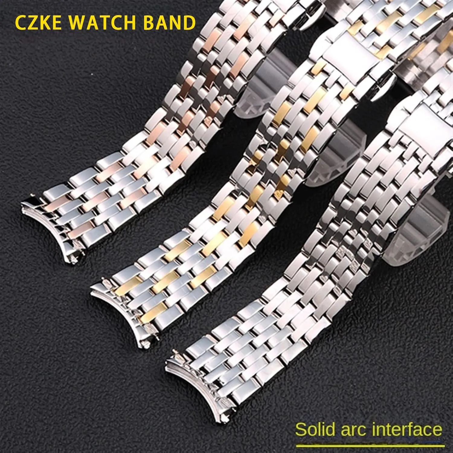 Watch Strap Deployment Clasp Curved End Wrist Watches actively aspiration haunt deem tavernkeeper zinc Bracelet Solid Stainless Steel Watchband 20mm 