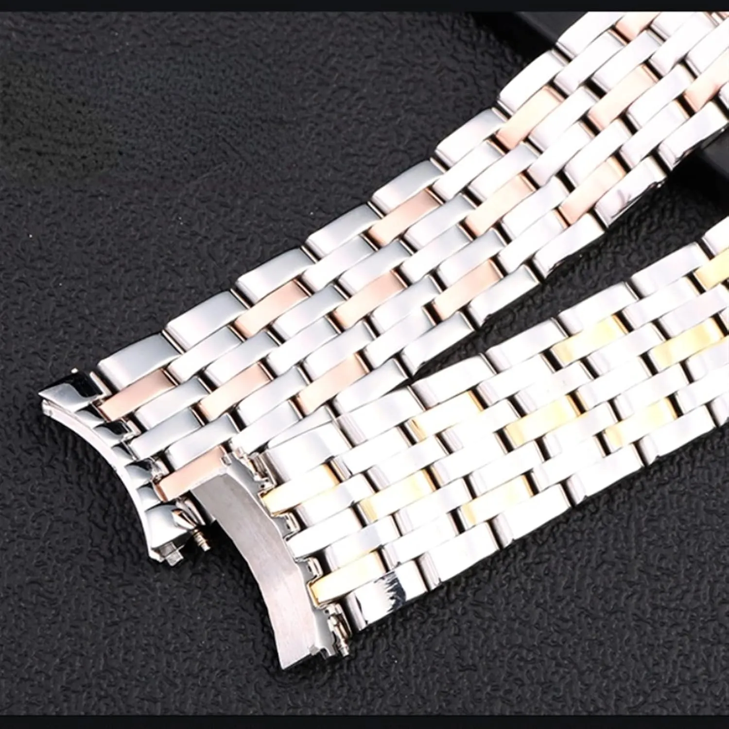 Watch Strap Deployment Clasp Curved End Wrist Watches actively aspiration haunt deem tavernkeeper zinc Bracelet Solid Stainless Steel Watchband 20mm 