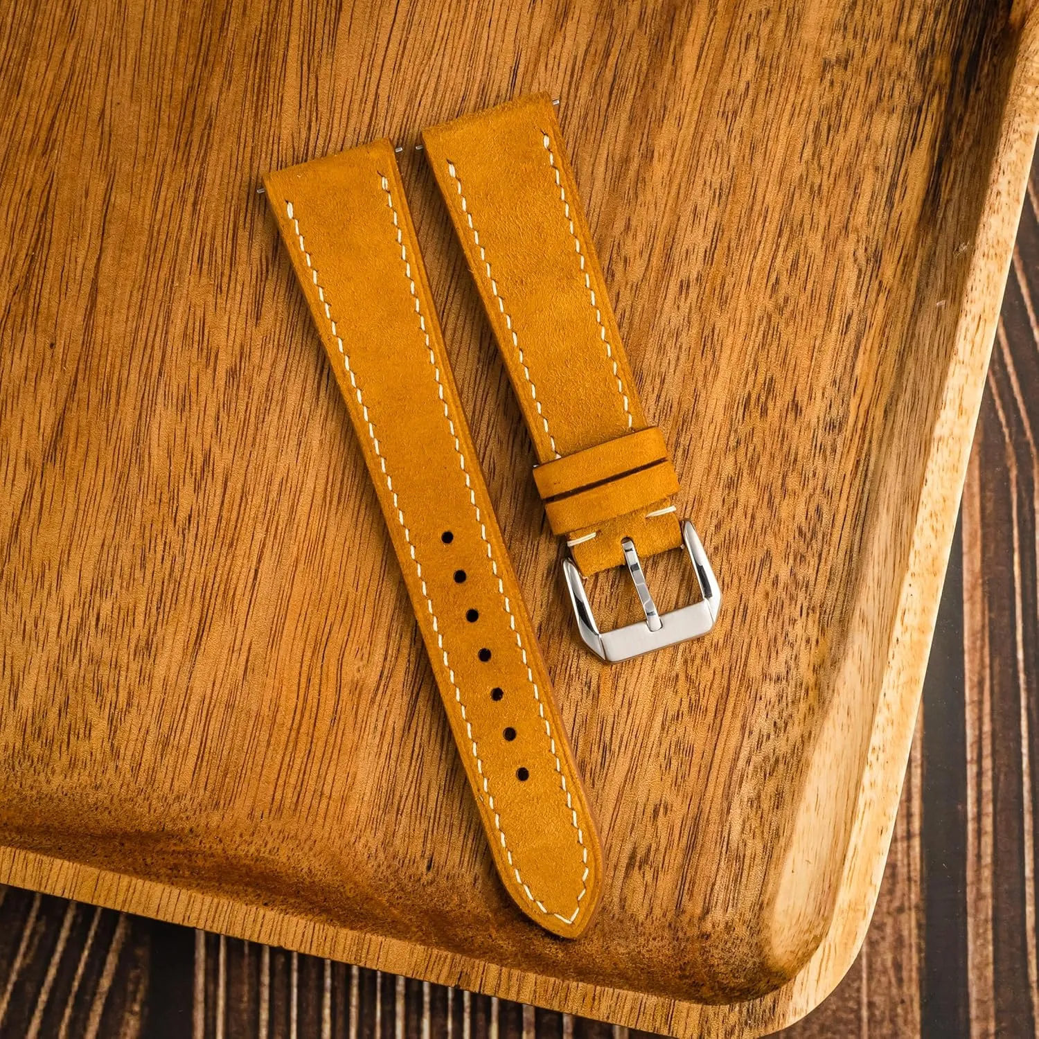 Watch Strap mar advisory tribute - 18mm, 19mm, 20mm, 21mm, 22mm Watches Replacement Band Suede Leather handmade Quick-Release Watch Band - Italian Genuine Mens 