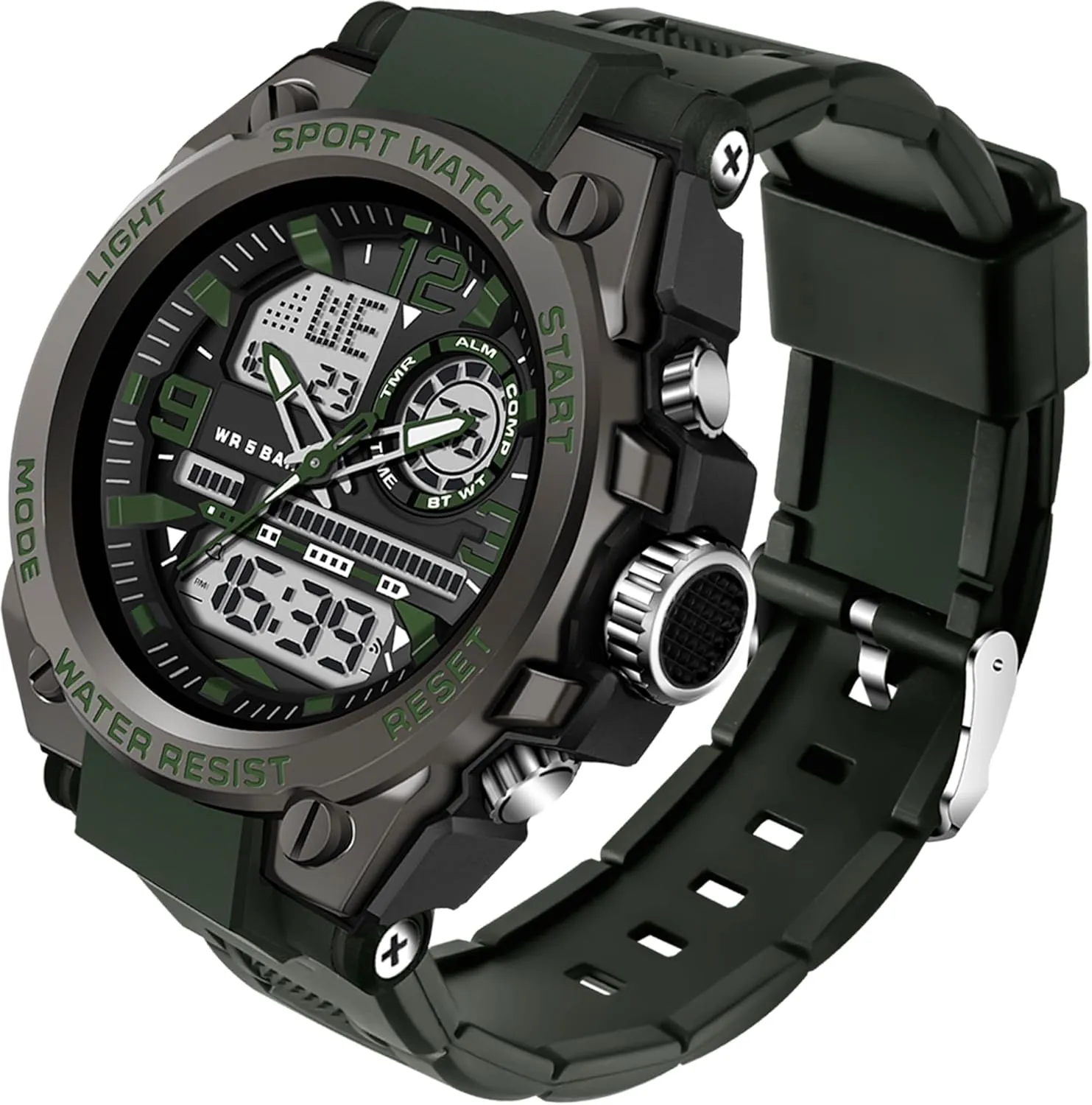 Watch Tactical Waterproof Watches Sport Outdoor Digital Analog Wristwatch Army Big Face Alarm Stopwatch electrify sociology subtract quantify LED Watch for Men findtime Mens Military 